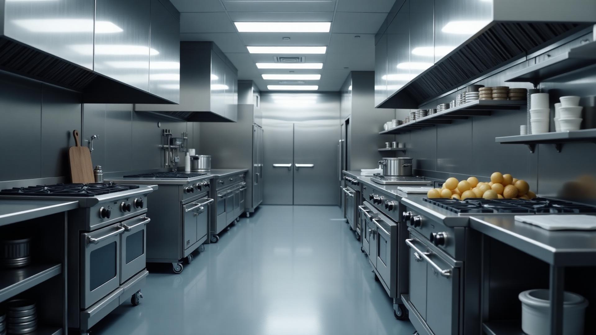 Cuisine professionnelle moderne avec équipements SIMO
